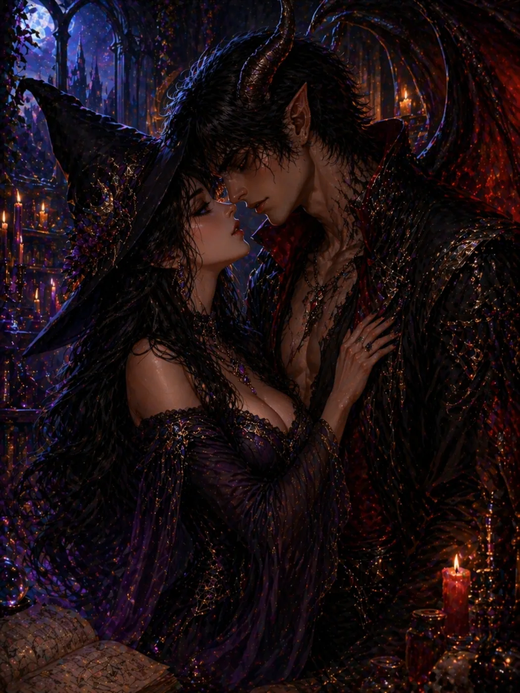 Bruja enamorada – diamond painting brujería romance mágico Lady Aura