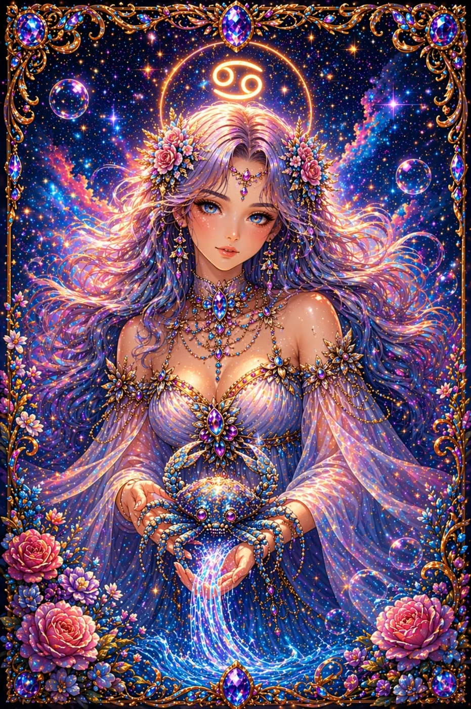Cáncer – diamond painting diosa zodiacal Lady Aura
