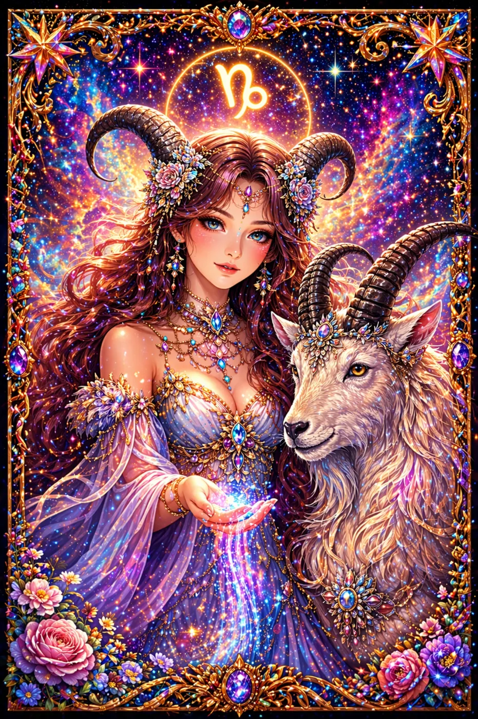 Capricornio – diamond painting diosa zodiacal Lady Aura
