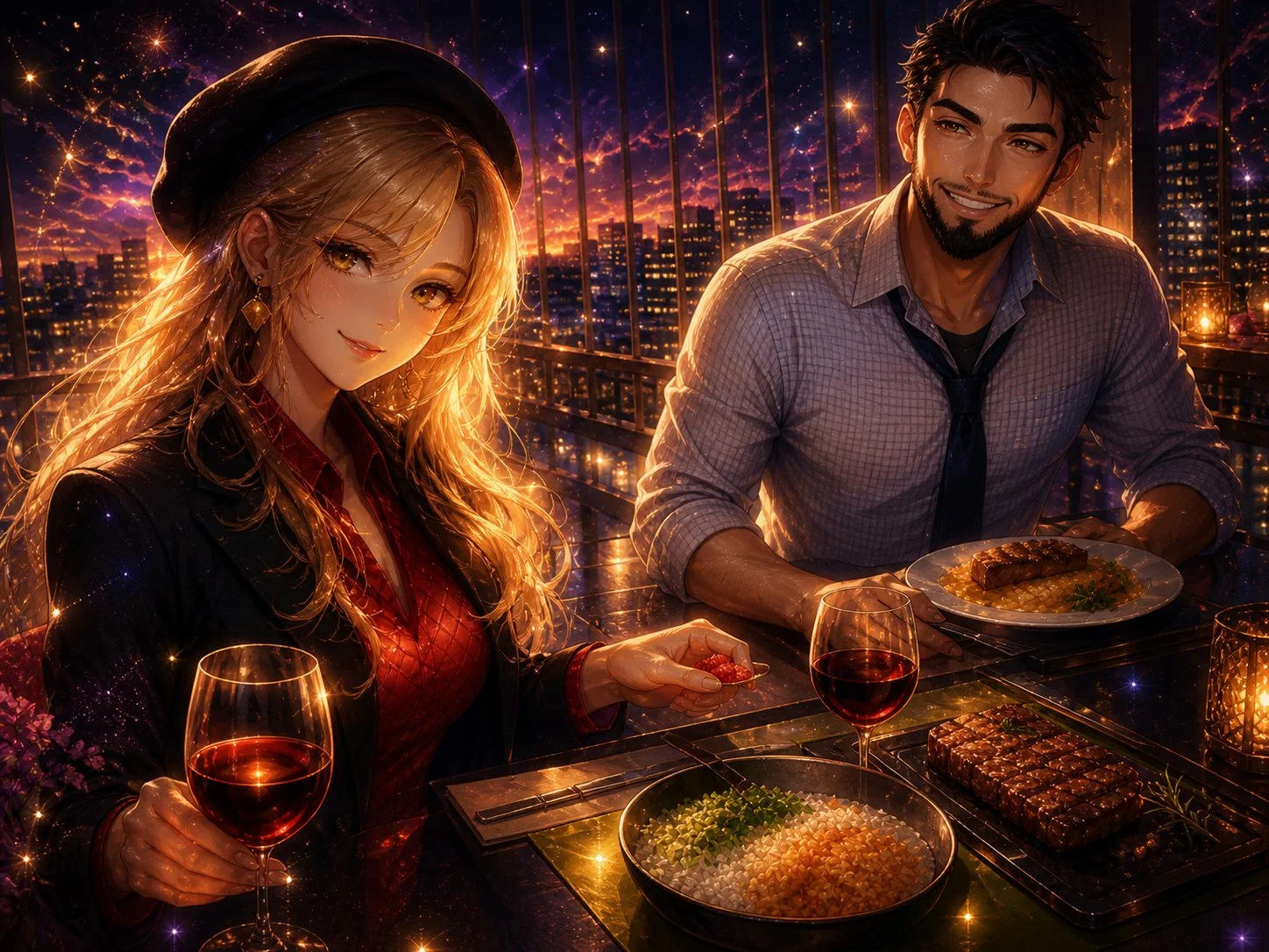 Diamond painting cena romántica pareja Lady Aura Art