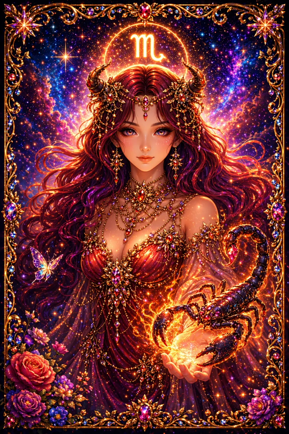 Escorpio – diamond painting diosa zodiacal Lady Aura