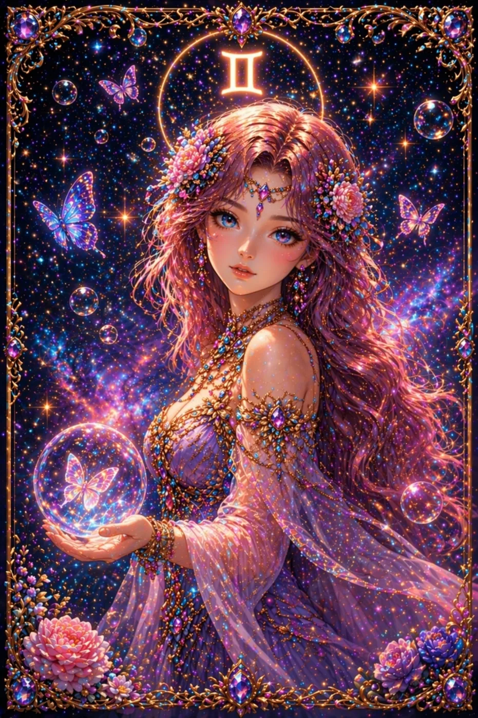 Géminis – diamond painting diosa zodiacal Lady Aura