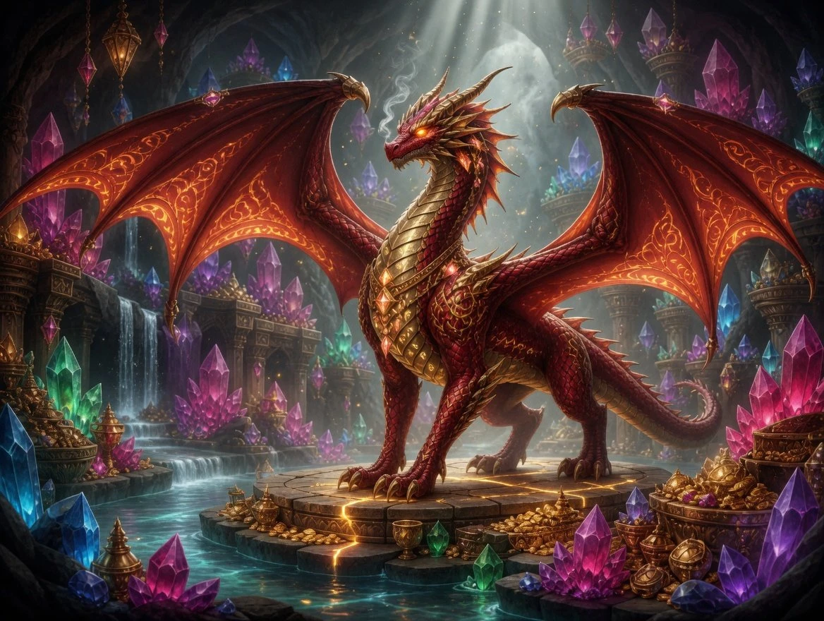 Diamond painting El Guardián Rubí Lady Aura Art