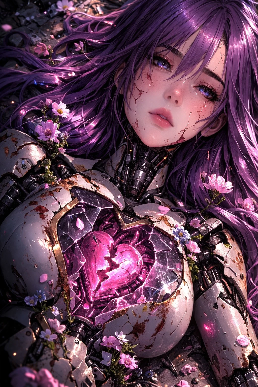 Diamond painting Heart Robogirl · Colección NEDEKA
