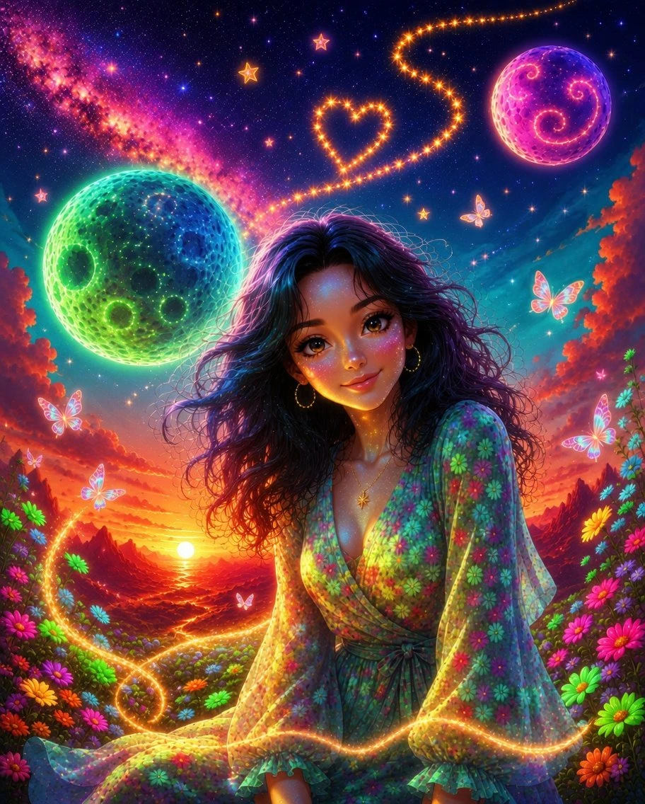 Diamond painting paisaje cósmico Lady Aura Art