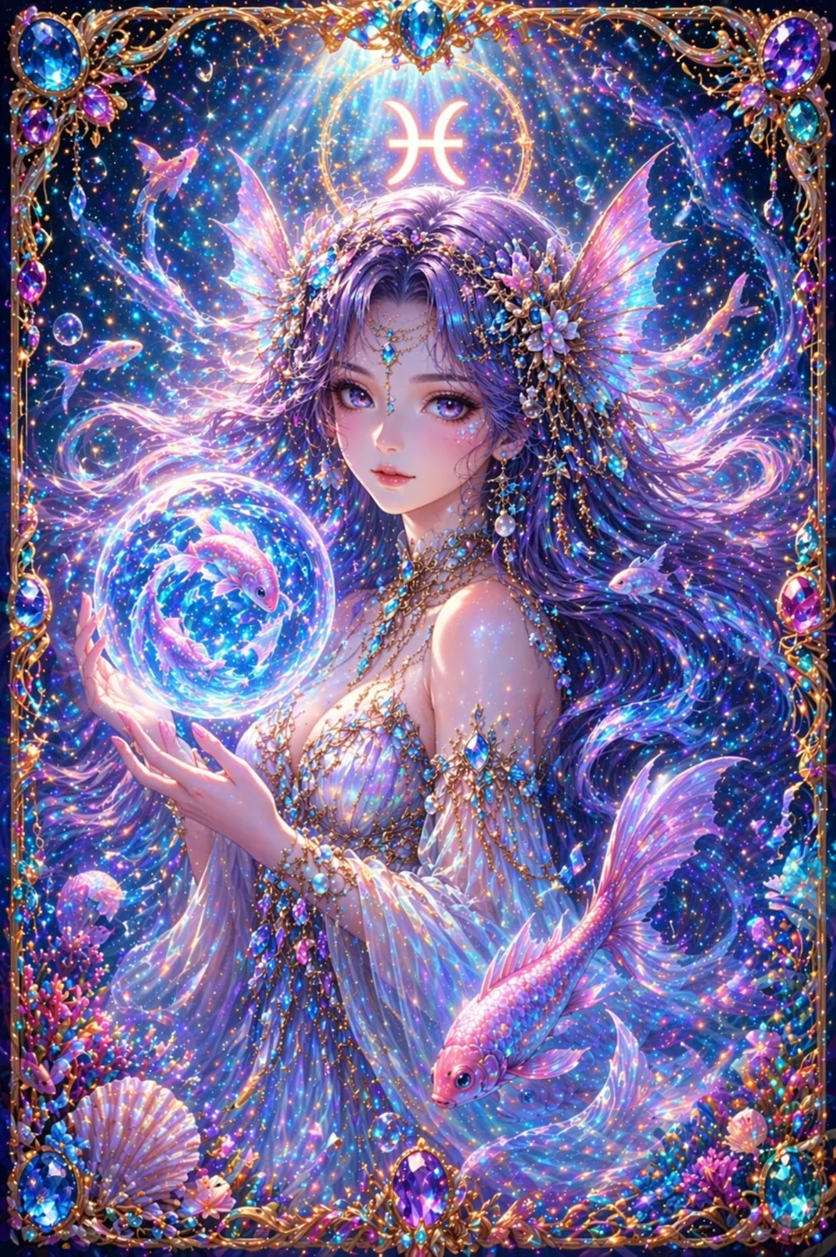 Piscis – diamond painting diosa zodiacal Lady Aura