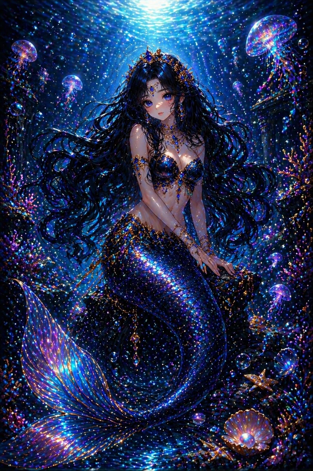 Diamond painting sirena del abismo marino Lady Aura Art
