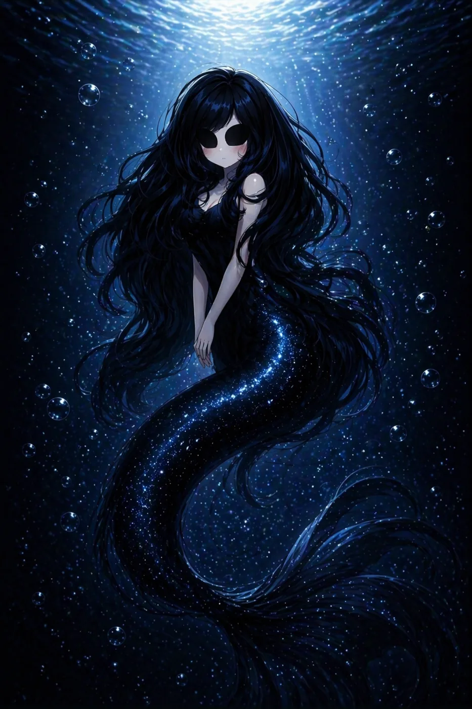 Sirena oscura – cuadro diamond painting fantasía oscura Lady Aura