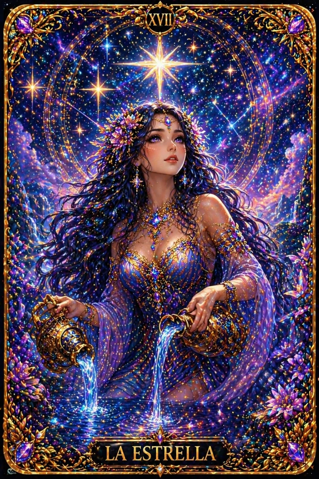 Cuadro diamond painting La Estrella tarot Lady Aura agotada